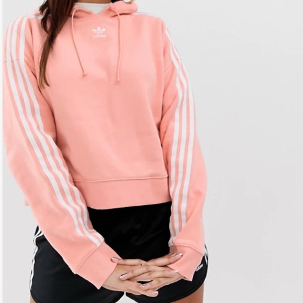 NWT Pink adidas cropped hoodie